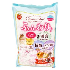 MARUKAN 小動物繽紛紙墊料 白粉色 ML-463，柔軟舒適，有效除臭，保持籠內乾爽, 210g, 4.5L, 1袋