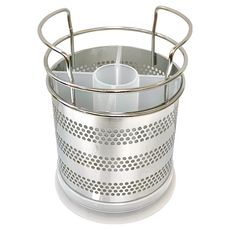 LInox 廚之坊 304不鏽鋼多功能置物籃 Q-8068H, 銀色, 12 x 12 x 15cm, 1個