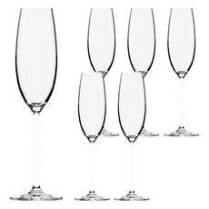 Bormioli Rocco Premium 無鉛水晶香檳杯 250ml 超薄細緻杯口 一體成型 無接縫, 6個