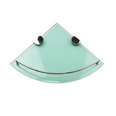 Cocos Best 淋浴衛浴強化玻璃轉角置物架, 透明色, 1個