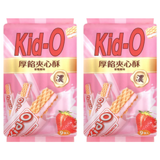 Kid-O 厚餡夾心酥分享包 草莓風味, 171g, 2袋