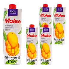 Malee 100% 芒果綜合果汁, 1L, 5瓶