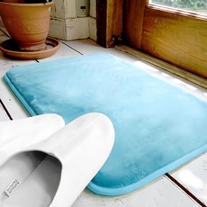 雪花 抗菌防滑吸水地墊 天空藍 超細纖維, 40 x 60cm