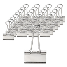 ABEL 力大牌 銀色長尾夾 45220, 15mm, 96個, 1桶