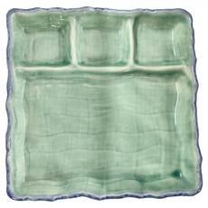 浪邊綠釉仕切皿 Set, 陶瓷材質, 適用溫度-30°C~100°C, 1個