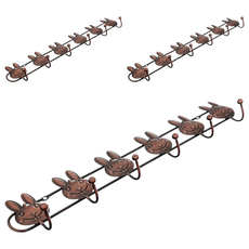 粉彩小兔 小熊六鉤, 古銅色, 3個