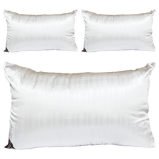 樂芙Life 絲光好眠枕 五星級飯店專用 絲滑高級質感 透氣舒適 Q彈蓬鬆 輕柔超細纖維 乾爽不悶熱, 45 x 75cm, 3個, White