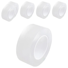 無痕可水洗雙面膠帶 3cm寬 x 5m長 高強黏力 防水耐溫, 透明, 6個