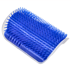E.dot 桌角抓癢理毛貓咪蹭毛刷, 藍色, 1個