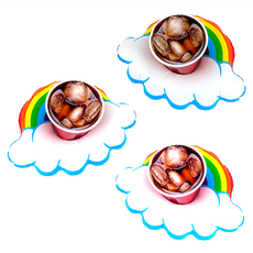 BIGMOUTH INC 美國 飲料杯游泳圈 彩虹款 泳池派對必備, 3個