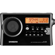 SANGEAN 山進電子 數位式時鐘收音機, 黑色, PRD4BK