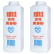 嬌娃 涼性爽身粉，保持身體乾爽, 300g, 2瓶