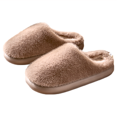 ego life 蓬鬆毛絨EVA厚底防滑保暖男女室內拖鞋, 40~41, 咖啡色