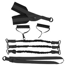 AD-ROCKET 引體向上輔助帶強化磅數訓練頂級款 150磅/180磅阻力 握把x2 腳套x1 拉力繩x3 延長帶x1 收納袋x1, 65cm, 1組, 黑色