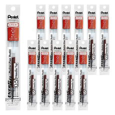 Pentel 飛龍文具 ENERGEL 0.5極速鋼珠筆筆芯 LRN5-FX, 橘色, 12支
