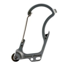 outdoor element Firebiner 打火石勾環 F1SR 鈦塗層不鏽鋼 100磅承重, 銀色, 1個