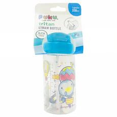 PUKU 藍色企鵝 Tritan吸管水壺, 330ml, BPA FREE, 藍綠色, 1個