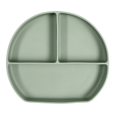 b.box 矽膠附蓋吸盤式餐盤, 莫蘭迪綠, 1個