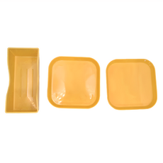 馬卡龍小餐盤 淺方款, 黃色, 1個