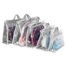 包包防塵防潮收納袋5入 PVC不織布材質 灰色, 1組