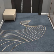 簡約水晶絨玄關踏墊, 金色流線, 1個
