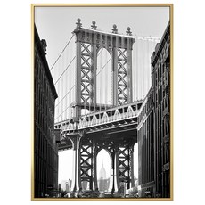 波羅選畫所 紐約巡禮 • 曼哈頓大橋 黑白長方形壁畫, 70 x 50cm, 金色