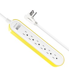 Kinyo 1開6插雙圓延長線 CGC316-6, 1.8m, 黃色, 1個