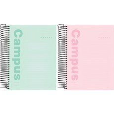 Pinkfoot 粉彩校園加厚筆記本 2入組, 粉色+薄荷綠, 1組