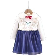 Kori Deer 可莉鹿 保暖毛領長袖洋裝 女童公主萬聖節造型禮服