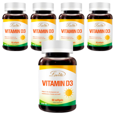 Lovita 維他命D3膠囊 400IU, 60顆, 5罐