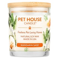PET HOUSE 室內除臭寵物香氛蠟燭 柑橘鼠尾草, 255g, 1罐