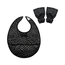 OGG 喔咯 兒童用餐圍兜袖套組, 嗒嗒雨點, 1組, 1組