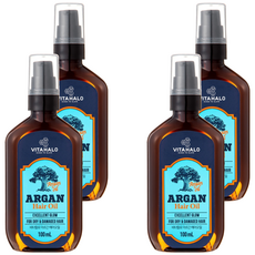 VITAHALO 摩洛哥堅果護髮精油 適用於乾燥和受損髮質 提供光澤, 100ml, 4瓶