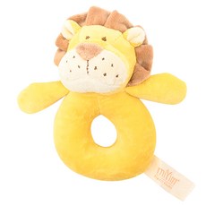 miYim 有機棉手搖鈴 里歐獅子, 0歲以上適用, 安全柔軟布料, 刺激寶寶聽覺發展, 1個