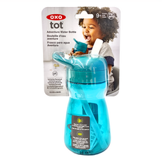 OXO 寶寶握旋轉吸管杯-靚藍綠, 350ml, 1個