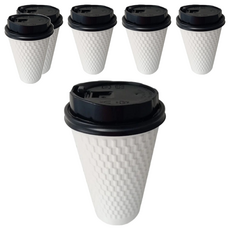 Drink渴 格紋防燙杯 含蓋 500ml 2組, 6個, 6組