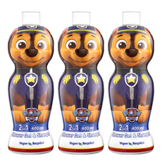 AIR-VAL Paw Patrol 汪汪隊 2合1 沐浴洗髮精 萌Q收藏版 警察阿奇 400ml 全膚質適用, 3瓶