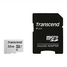 Transcend 創見 TF microSDHC-300S 32GB 記憶卡 附轉卡, UHS-I, 讀取速度高達 95MB/s, 適用於手機、平板和相機, 1組