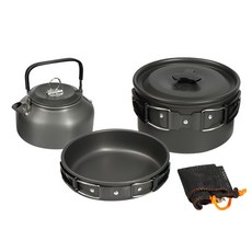 WELLHIKE 鍋具三件組 輕量鋁合金 戶外露營套裝 1組, 湯鍋 1.8L 煎鍋 0.8L 水壺 0.8L, 湯鍋 1.8L, 煎鍋 0.8L, 水壺 0.8L, 3-XG0-1-1