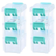 KEYWAY 聯府 高點連結盒 9.1 x 6.5 x 5.5cm 2號 3個, 透明 + 綠, 2組