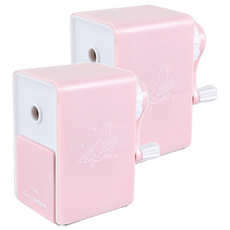 珠友文化 自動進退削筆機，適用直徑8mm鉛筆/色鉛筆, 粉色, 2個