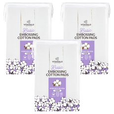 VITAHALO 壓紋化妝棉 100%棉 1000片, 3包