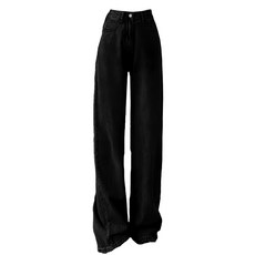 高腰素面直筒牛仔寬褲 顯瘦百搭 簡約設計 時尚舒適