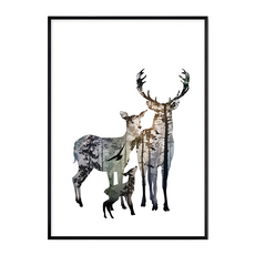 麋鹿一家 畫, 黑色