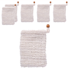 Neon 台灣霓虹 可掛式棉麻肥皂起泡網袋 6入組, 米色, 1組