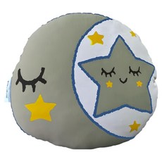 DPILLOW星星月亮抱枕 午睡枕 兒童睡枕, 1入, 橄欖綠, 40x40cm