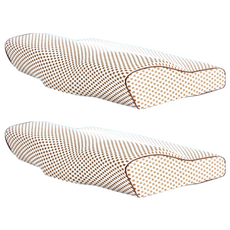 J-bedtime 床寢時光 3D釋壓止鼾透氣蝶型枕頭, 奶茶, 2個