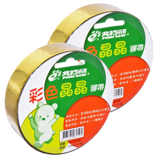 polar bear 北極熊 彩色晶晶膠帶 RAT2418K 24mm 3捲, 金色, 2包