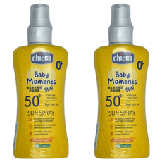 Chicco 嬰兒輕潤防曬噴液 SPF50+ UVA/UVB/紅外線防護, 150ml, 2瓶