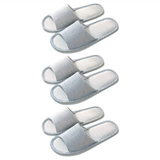 小麥購物 C140 厚底亞麻拖鞋 細紋 39~40 106g 3雙, 天青藍色, 250mm